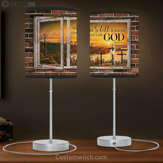 Sunset Be Still And Know That I Am God Table Lamb Art - Bible Verse Lamb Gift - Christian Bedroom Decor