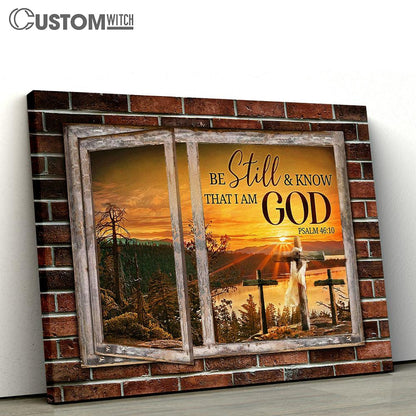 Sunset Be Still And Know That I Am God Canvas Art - Bible Verse Wall Art - Wall Decor Christian