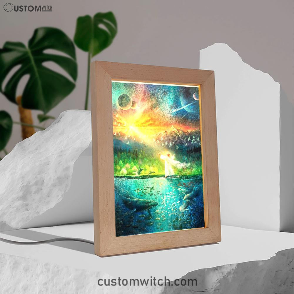 Symphony Of Praise Jesus Frame Lamp Prints - Jesus Christ Frame Lamp Art - Christian Decor