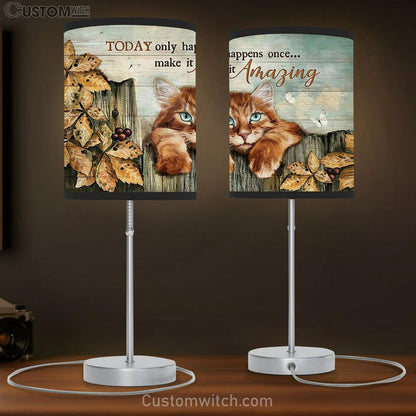 Tabby Cat Today Only Happens Once Table Lamb Painting - Christian Lamb Gift - Gifts For Cat Lovers