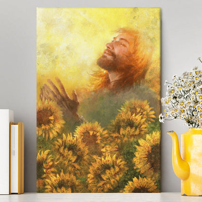 Take A Deep Breath Jesus And Beautiful Sunflower Canvas Prints - Jesus Christ Canvas Art - Christian Wall Decor