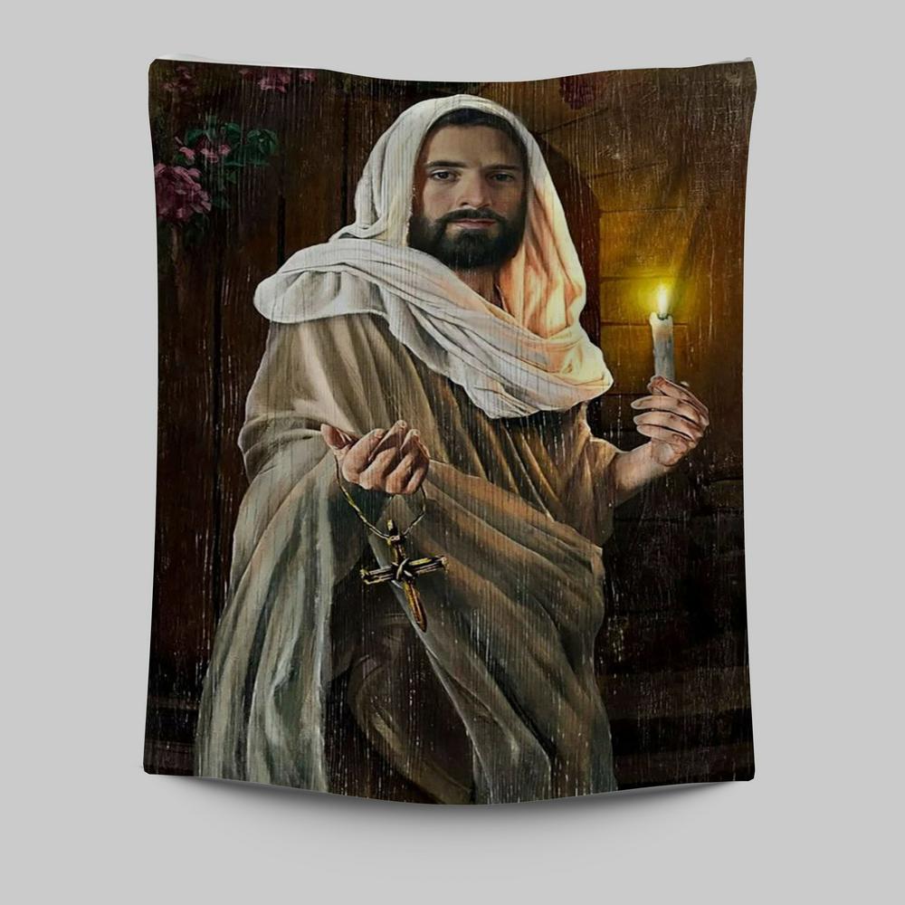 Take My Hand Jesus Christ The Redeemer Jesus Calls Tapestry Prints - Jesus Christ Tapestry Art - Christian Wall Decor