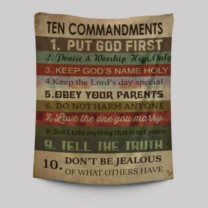 Ten Commandments - Christian Tapestries Prints - Bible Verse Wall Decor - Scripture Wall Art