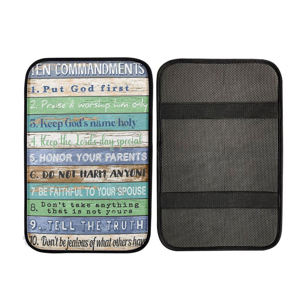 Ten Commandments Car Armrest Pad, Christian Car Armrest Pad, Bible Verse Car Interior Accessories