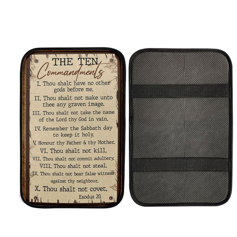 Ten Commandments Car Center Console Cover, Religious Car Interior Accessories