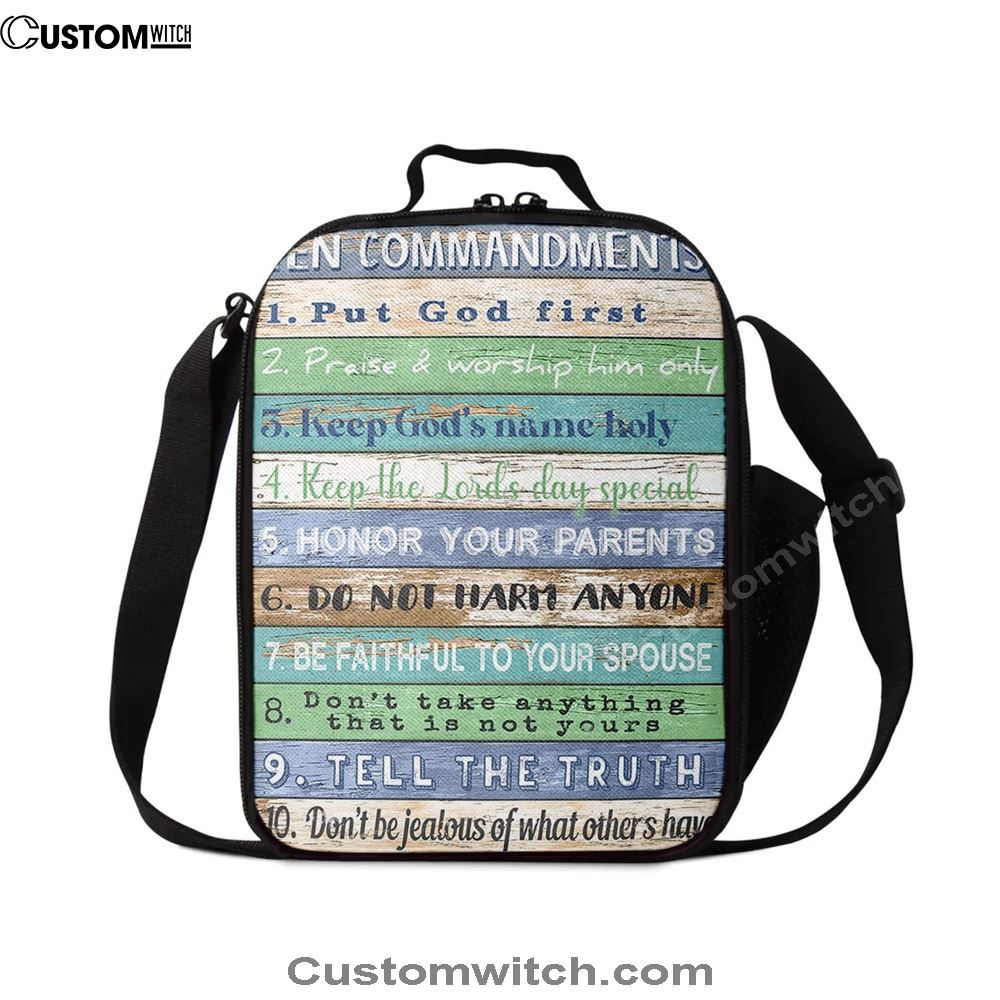 Ten Commandments Lunch Bag For Men And Women 1, Spiritual Christian Lunch Box For School, Work