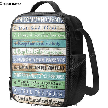 Ten Commandments Lunch Bag For Men And Women 1, Spiritual Christian Lunch Box For School, Work