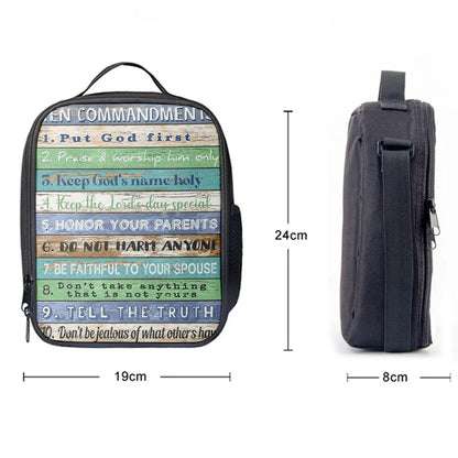 Ten Commandments Lunch Bag For Men And Women 1, Spiritual Christian Lunch Box For School, Work