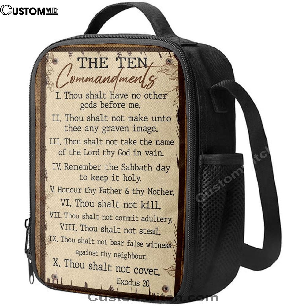 Ten Commandments Lunch Bag For Men And Women, Bible Verse Lunch Box, Spiritual Christian Lunch Box For School, Work