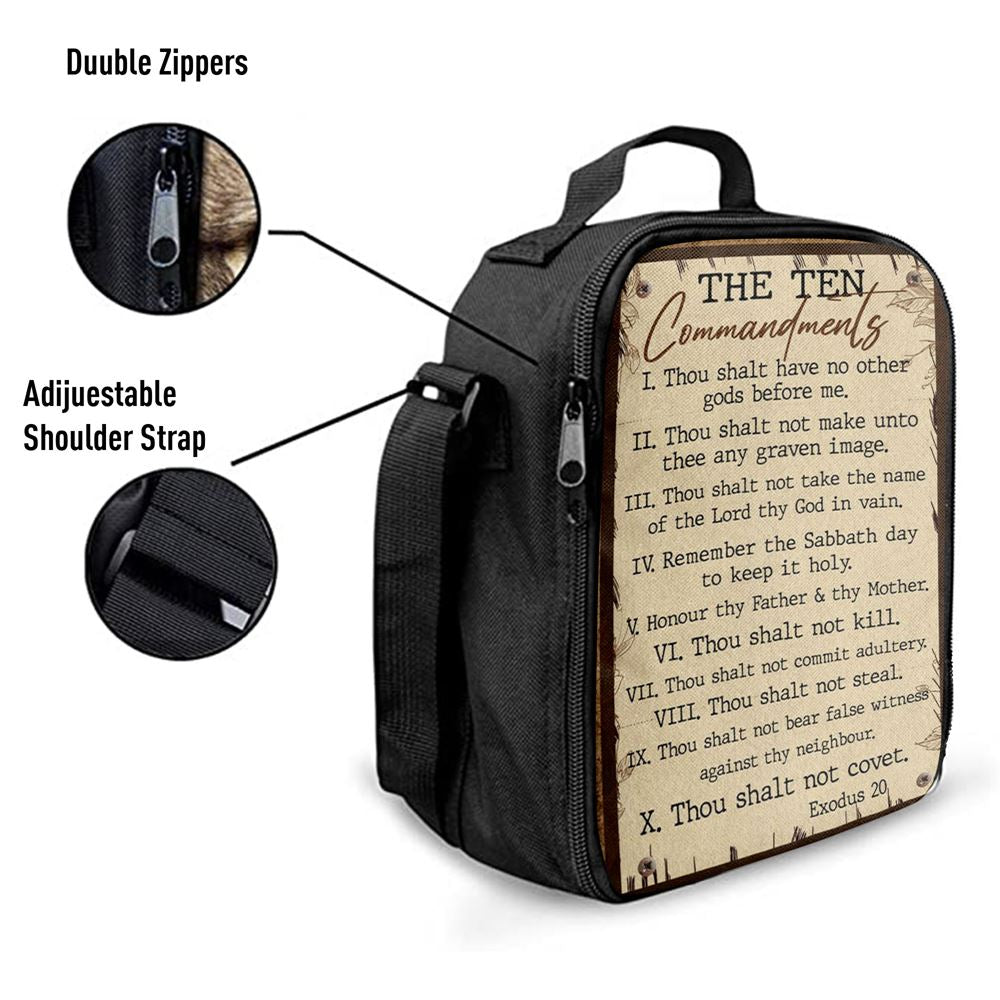 Ten Commandments Lunch Bag For Men And Women, Bible Verse Lunch Box, Spiritual Christian Lunch Box For School, Work