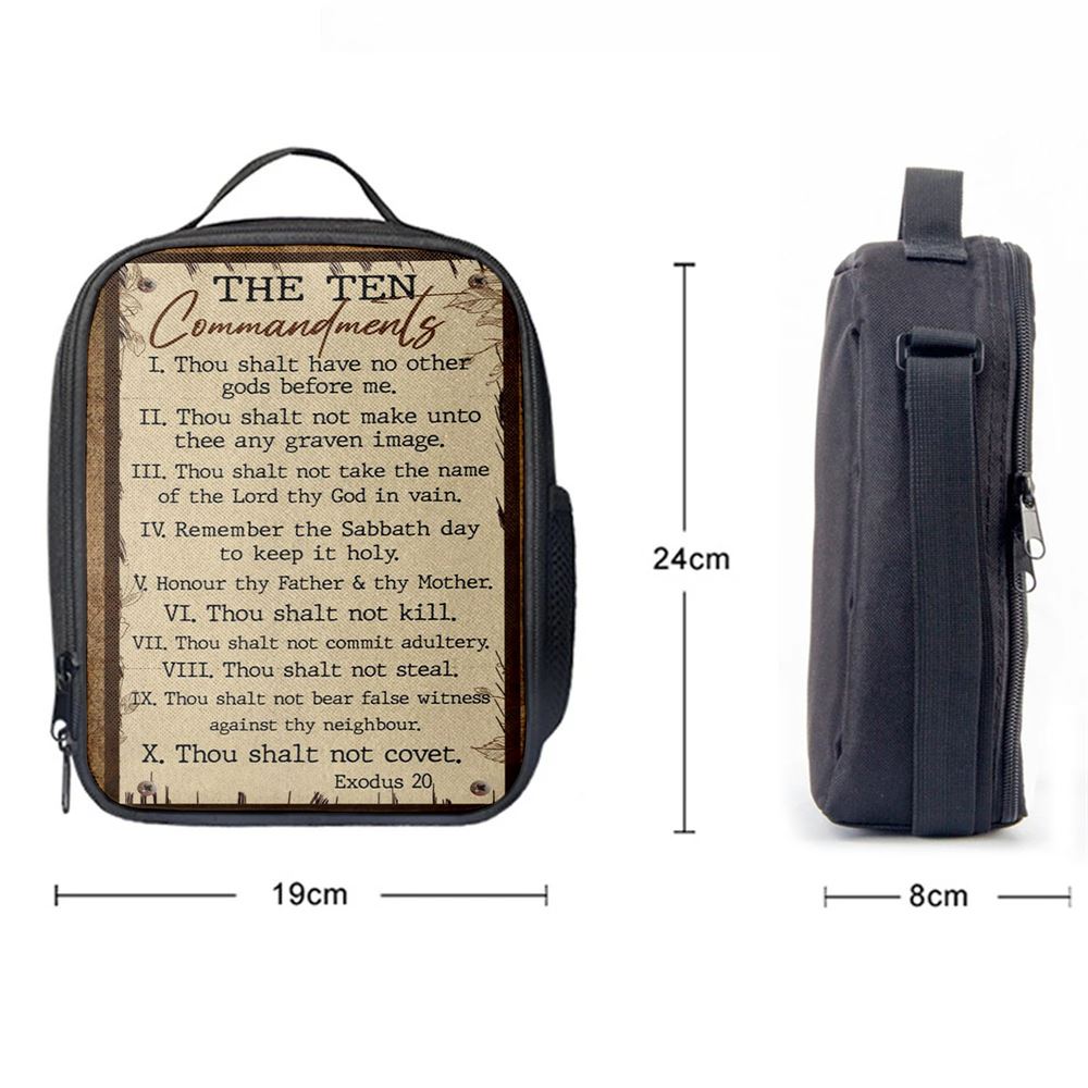 Ten Commandments Lunch Bag For Men And Women, Bible Verse Lunch Box, Spiritual Christian Lunch Box For School, Work
