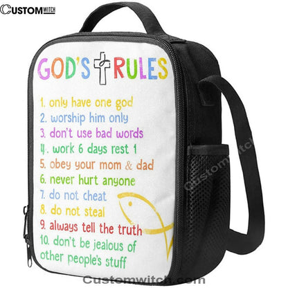 Ten Commandments Lunch Bag For Men And Women For Kids - Gods Rules Lunch Bag - Kids Lunch Bag, Spiritual Christian Lunch Box For School, Work