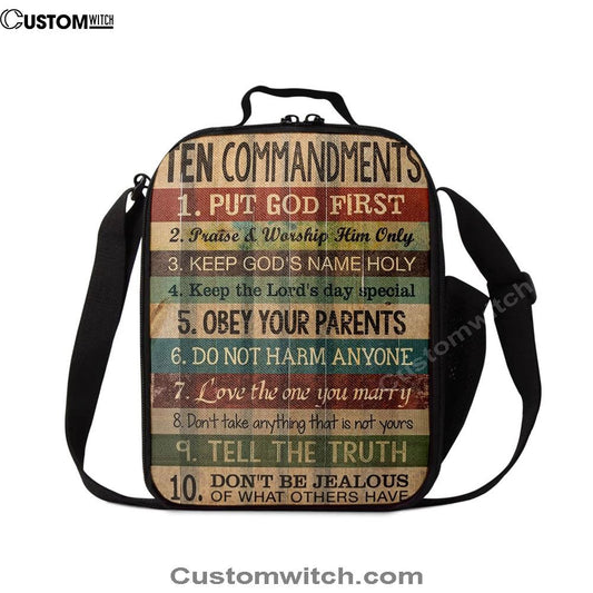 Ten Commandments Lunch Bag For Men And Women, Spiritual Christian Lunch Box For School, Work