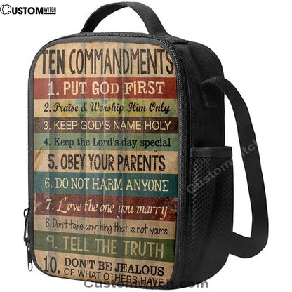 Ten Commandments Lunch Bag For Men And Women, Spiritual Christian Lunch Box For School, Work