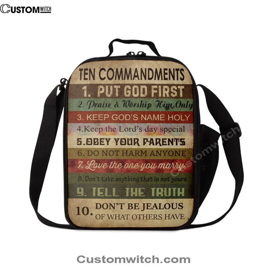Ten Commandments Lunch Bag For Men And Womens For Men Women, Spiritual Christian Lunch Box For School, Work