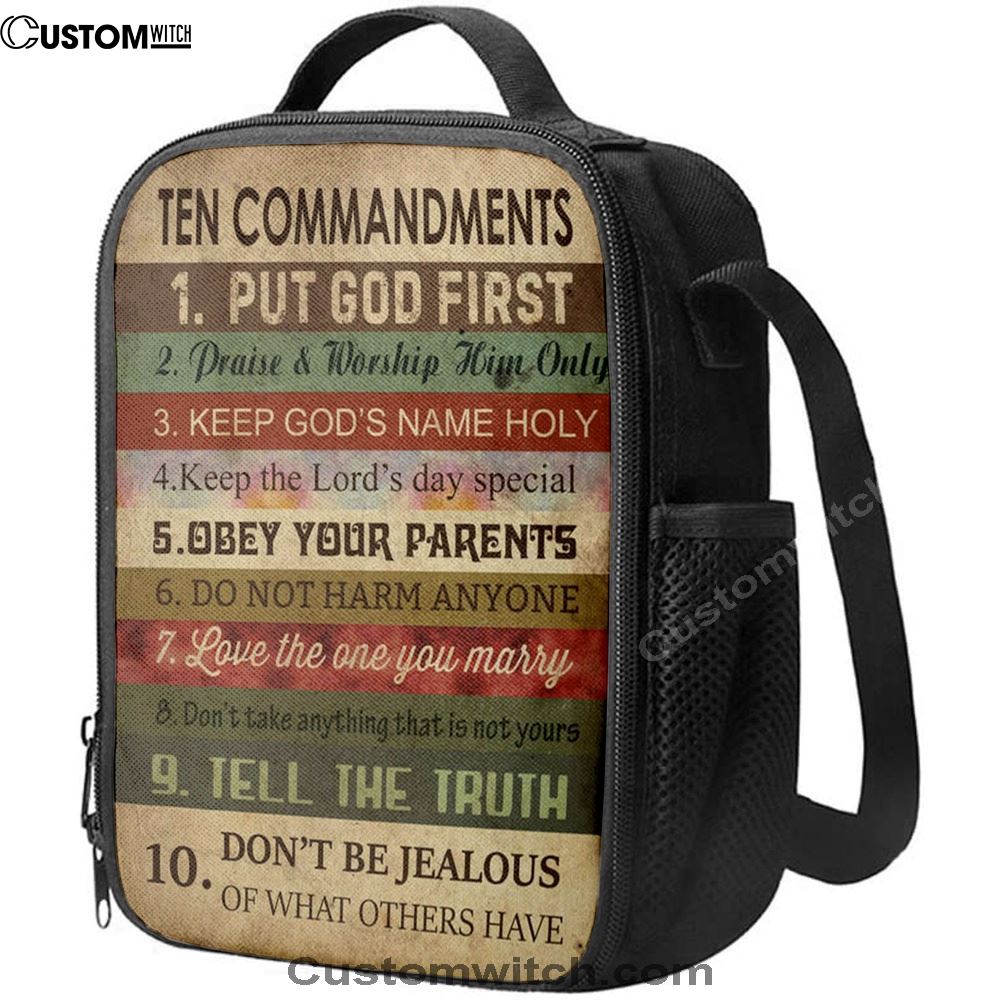 Ten Commandments Lunch Bag For Men And Womens For Men Women, Spiritual Christian Lunch Box For School, Work