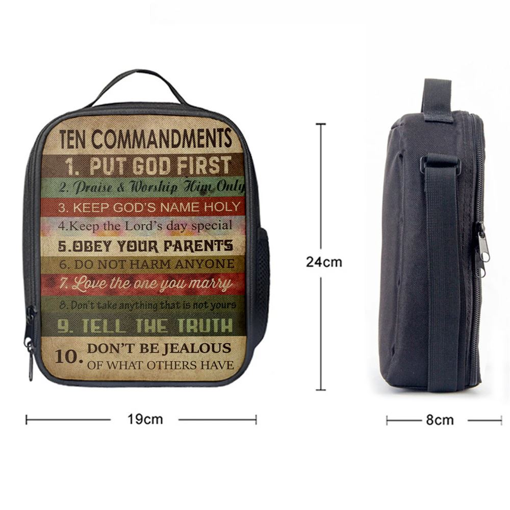Ten Commandments Lunch Bag For Men And Womens For Men Women, Spiritual Christian Lunch Box For School, Work
