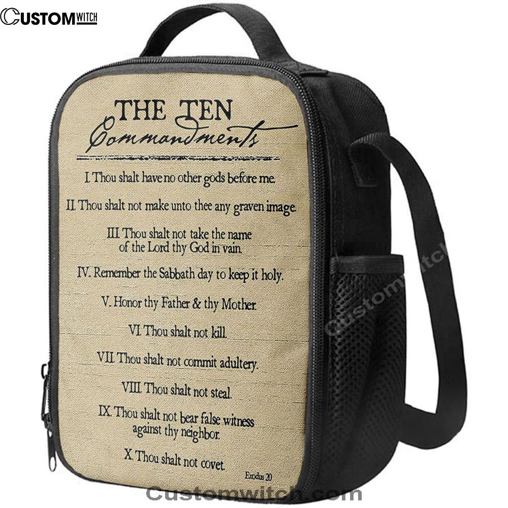 Ten Commandments Lunch Bags For Men And Women, Spiritual Christian Lunch Box For School, Work