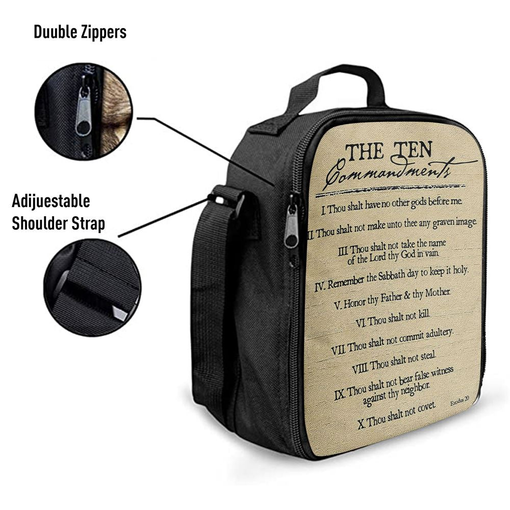 Ten Commandments Lunch Bags For Men And Women, Spiritual Christian Lunch Box For School, Work