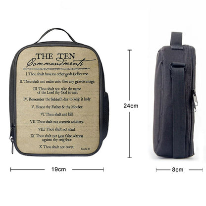 Ten Commandments Lunch Bags For Men And Women, Spiritual Christian Lunch Box For School, Work