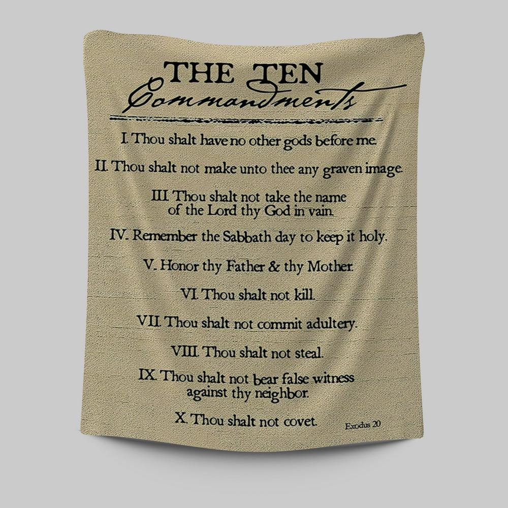 Ten Commandments Tapestry Prints - Christian Tapestries Wall Art Decor