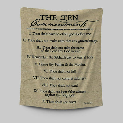 Ten Commandments Tapestry Prints - Christian Tapestries Wall Art Decor