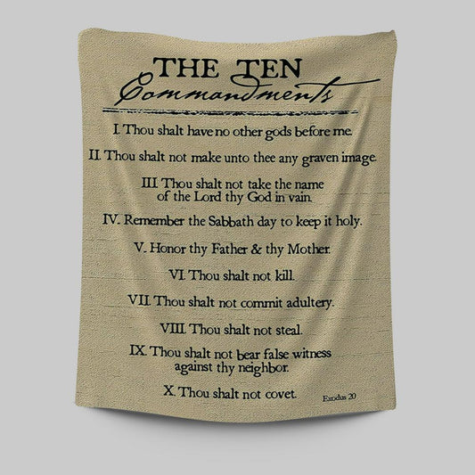 Ten Commandments Tapestry Prints - Christian Tapestries Wall Art Decor