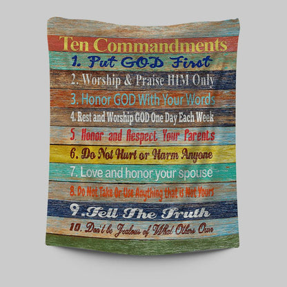 Ten Commandments Tapestry Wall Decor - Christian Tapestries Wall Art Decor