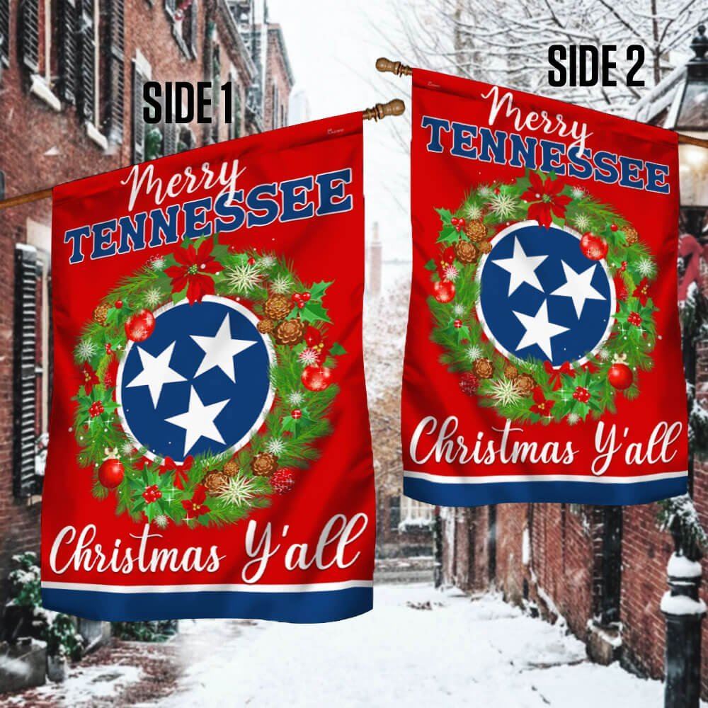 Tennessee Christmas Flag, Christmas Garden Flag, Home Decor Accessories, Christmas Outdoor Decor Ideas
