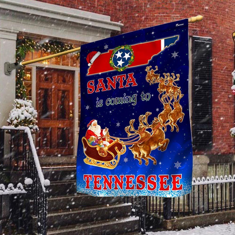 Tennessee Christmas Flag Santa Is Coming To Tennessee Flag, Christmas Garden Flag, Home Decor Accessories, Christmas Outdoor Decor Ideas