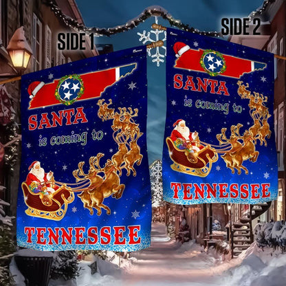 Tennessee Christmas Flag Santa Is Coming To Tennessee Flag, Christmas Garden Flag, Home Decor Accessories, Christmas Outdoor Decor Ideas