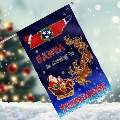 Tennessee Christmas Flag Santa Is Coming To Tennessee Flag, Christmas Garden Flag, Home Decor Accessories, Christmas Outdoor Decor Ideas