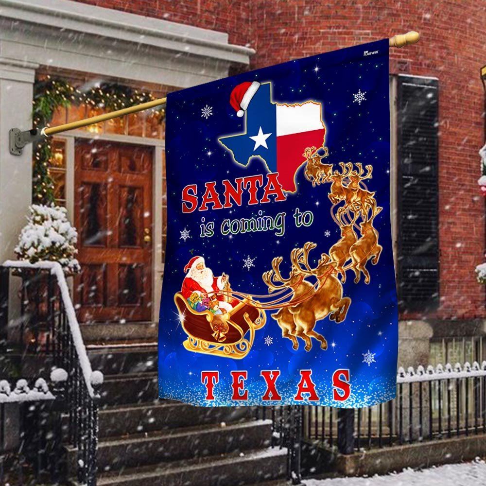 Texas Christmas Flag Santa Is Coming To Texas Flag, Christmas Garden Flag, Home Decor Accessories, Christmas Outdoor Decor Ideas
