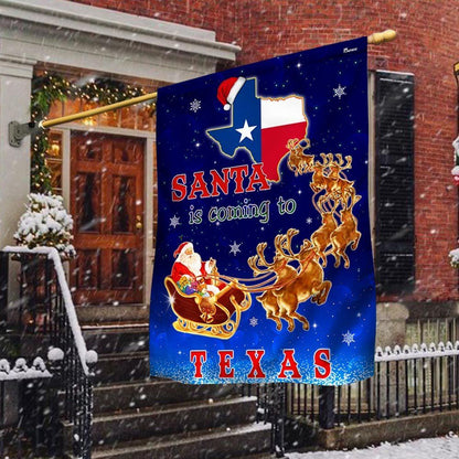 Texas Christmas Flag Santa Is Coming To Texas Flag, Christmas Garden Flag, Home Decor Accessories, Christmas Outdoor Decor Ideas