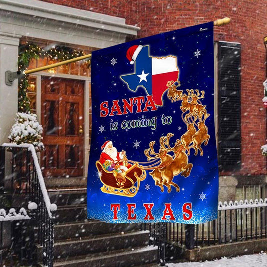 Texas Christmas Flag Santa Is Coming To Texas Flag, Christmas Garden Flag, Home Decor Accessories, Christmas Outdoor Decor Ideas