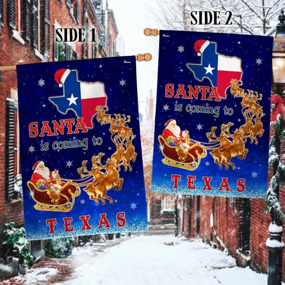Texas Christmas Flag Santa Is Coming To Texas Flag, Christmas Garden Flag, Home Decor Accessories, Christmas Outdoor Decor Ideas
