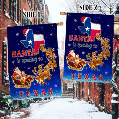 Texas Christmas Flag Santa Is Coming To Texas Flag, Christmas Garden Flag, Home Decor Accessories, Christmas Outdoor Decor Ideas