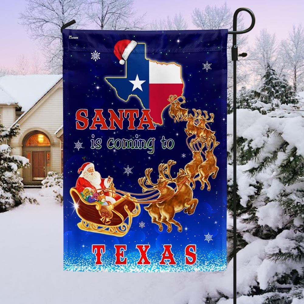 Texas Christmas Flag Santa Is Coming To Texas Flag, Christmas Garden Flag, Home Decor Accessories, Christmas Outdoor Decor Ideas