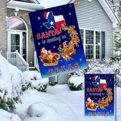 Texas Christmas Flag Santa Is Coming To Texas Flag, Christmas Garden Flag, Home Decor Accessories, Christmas Outdoor Decor Ideas