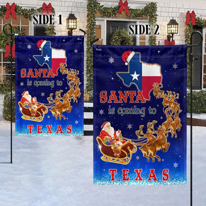 Texas Christmas Flag Santa Is Coming To Texas Flag, Christmas Garden Flag, Home Decor Accessories, Christmas Outdoor Decor Ideas