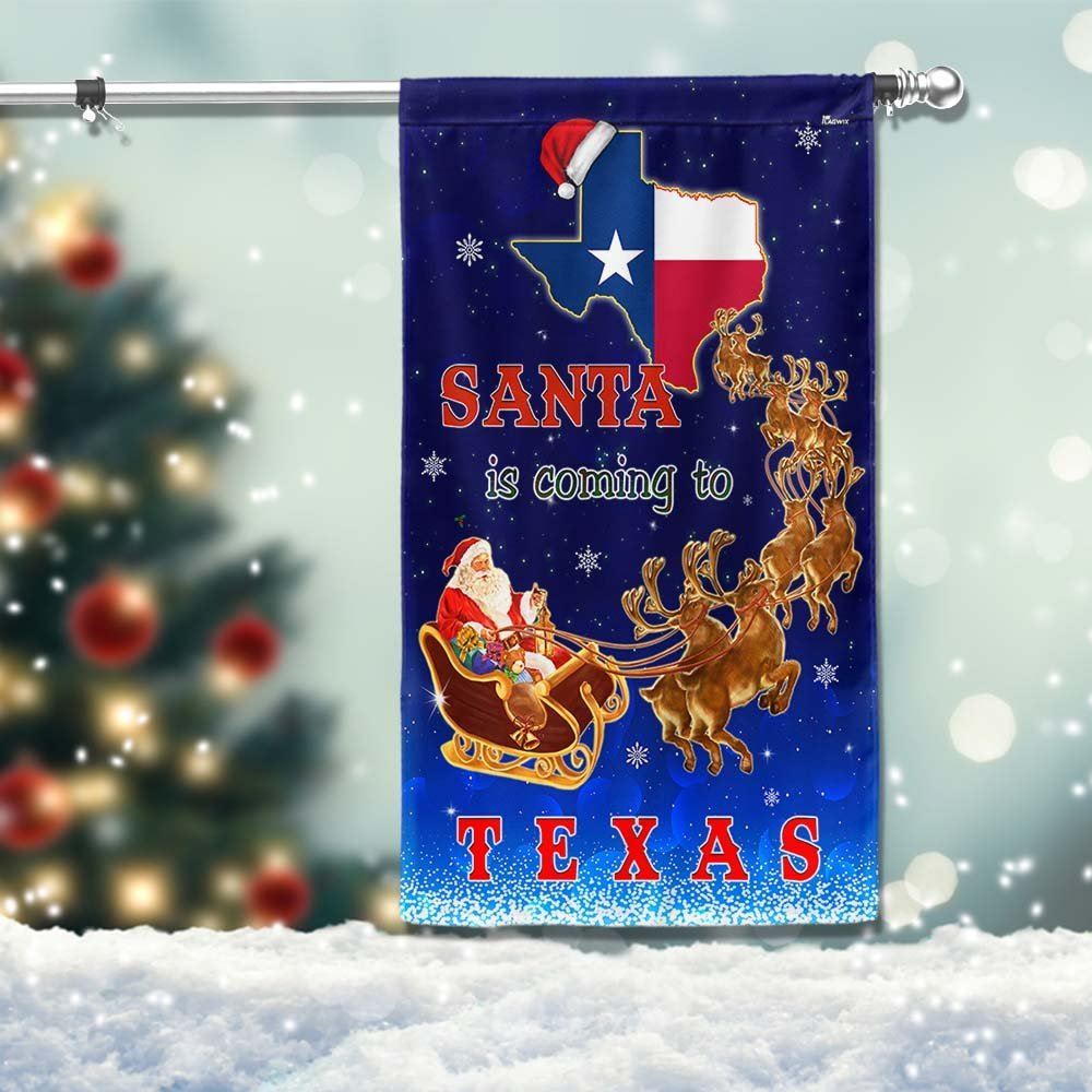 Texas Christmas Flag Santa Is Coming To Texas Flag, Christmas Garden Flag, Home Decor Accessories, Christmas Outdoor Decor Ideas