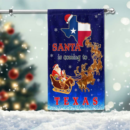 Texas Christmas Flag Santa Is Coming To Texas Flag, Christmas Garden Flag, Home Decor Accessories, Christmas Outdoor Decor Ideas