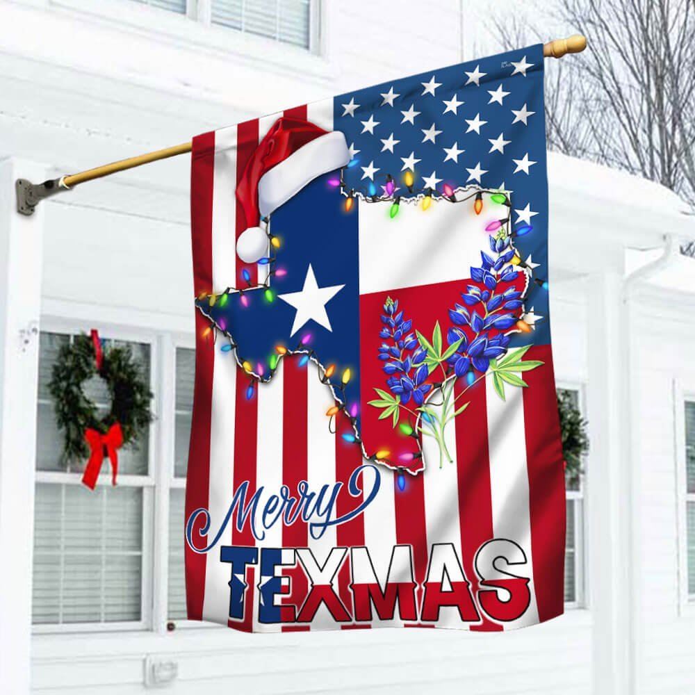 Texas Christmas State Merry Texmas Bluebonnet American Flag, Christmas Garden Flag, Home Decor Accessories, Christmas Outdoor Decor Ideas