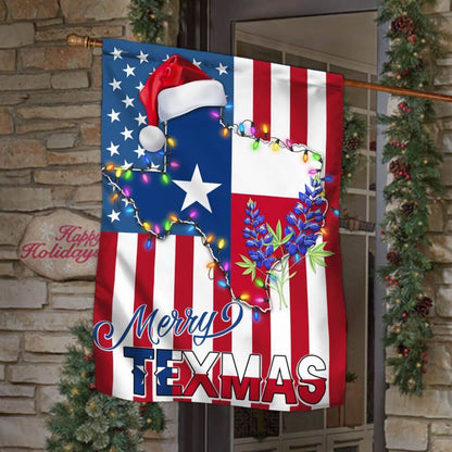 Texas Christmas State Merry Texmas Bluebonnet American Flag, Christmas Garden Flag, Home Decor Accessories, Christmas Outdoor Decor Ideas