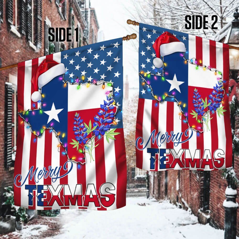 Texas Christmas State Merry Texmas Bluebonnet American Flag, Christmas Garden Flag, Home Decor Accessories, Christmas Outdoor Decor Ideas