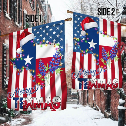 Texas Christmas State Merry Texmas Bluebonnet American Flag, Christmas Garden Flag, Home Decor Accessories, Christmas Outdoor Decor Ideas