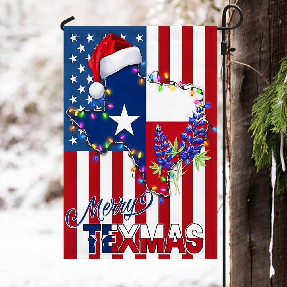 Texas Christmas State Merry Texmas Bluebonnet American Flag, Christmas Garden Flag, Home Decor Accessories, Christmas Outdoor Decor Ideas