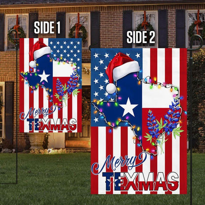 Texas Christmas State Merry Texmas Bluebonnet American Flag, Christmas Garden Flag, Home Decor Accessories, Christmas Outdoor Decor Ideas