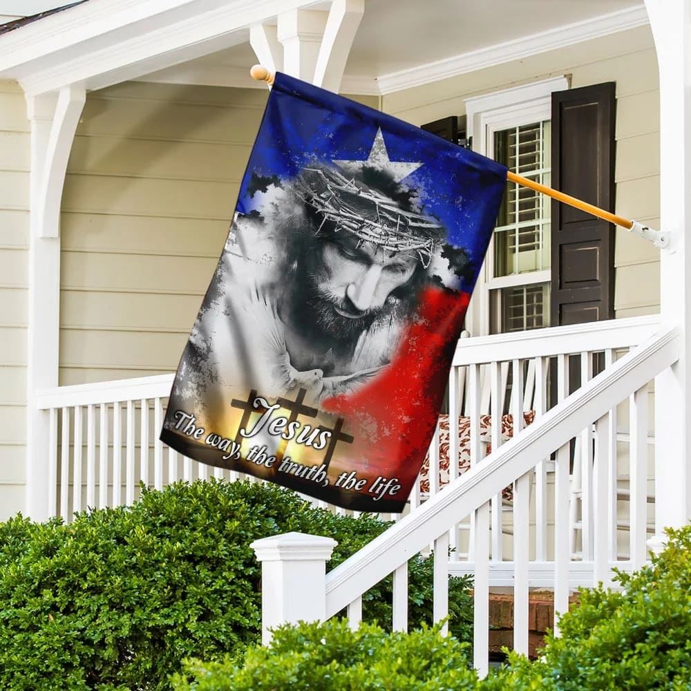 Texas Jesus House Flag, Outdoor Religious Flags, Christian Flag, Scripture Flag, Garden Banner