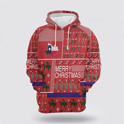 Texas Merry Christmas All Over Print 3D Hoodie For Men & Women, Christmas Hoodie Cute, Christmas Gift, Christmas Fashion